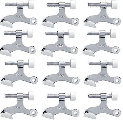 Nuk3y Hinge Pin Heavy Duty Adjustable Door Stop (12 Pack, Chrome) - color: Chrome, size: 12 Pack