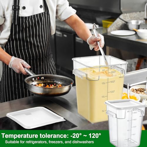 FoldTier 2 Pcs Square Food Storage Containers, White, 22 Qt - color: White, size: 22 Qt