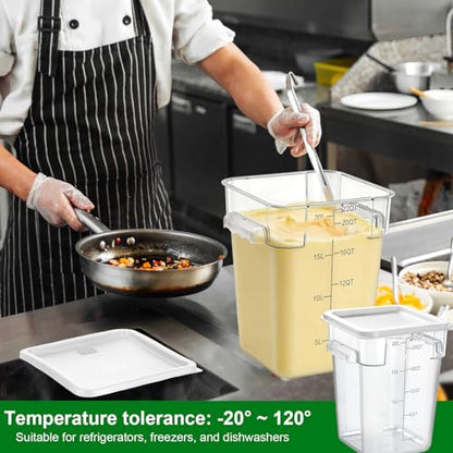 FoldTier 2 Pcs Square Food Storage Containers, White, 22 Qt - color: White, size: 22 Qt