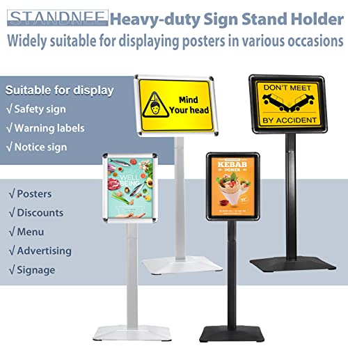8.5x11in Floor Sign Stand, Heavy Duty Sign Holder, Silver, 3 Pack