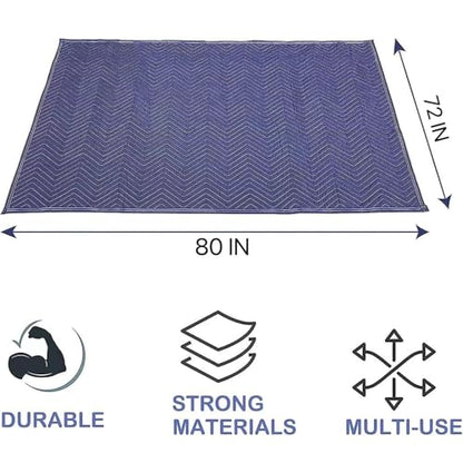 1 Pack Moving Blankets Heavy Duty 80"x72" Quilted Packing Blankets for Moving Furniture Padded Shipping Furniture Mover Blue - size: 1pack