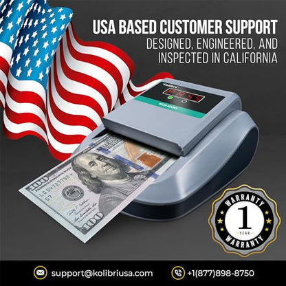 Kolibri KCD-1000 4-Way Orientation Portable Fake Currency Reader and Counterfeit Bill Detector with UM, Magnetic, Infrared Counterfeit Money Detector, Easy Pass/Fail Indicator (KCD-1000) - size: Medium (KCD-1000)