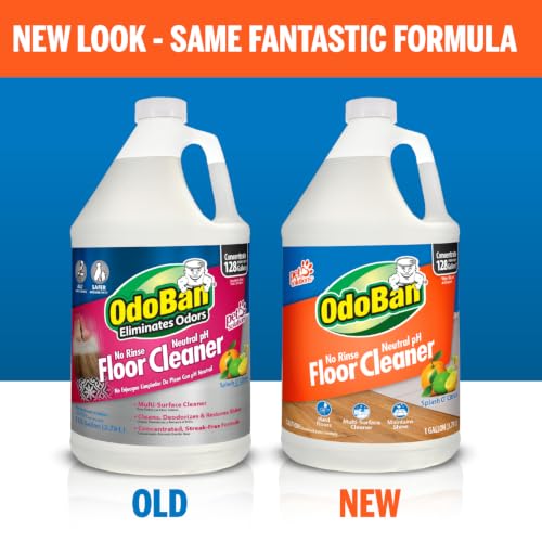 OdoBan Pet Solutions No Rinse Neutral pH Floor Cleaner Concentrate, Made in the USA, Splash O' Citrus Scent, 4 Gallons - size: 128 Fl Oz (Pack of 4)