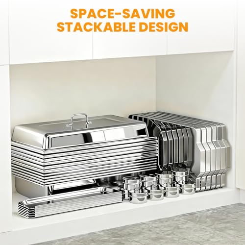ALSO GO 4 Pack 11QT Rectangular Chafing Dishes for Buffet with Lids - color: 4 Pack Full Size