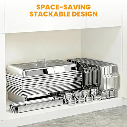 ALSO GO 4 Pack 11QT Rectangular Chafing Dishes for Buffet with Lids - color: 4 Pack Full Size