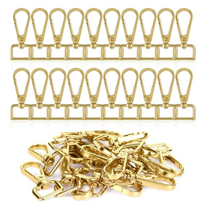 20 Pcs Metal D Ring Swivel Lobster Claw Clasp Snap Hooks Purse Hardware - color: Gold, size: 3/4 Inch