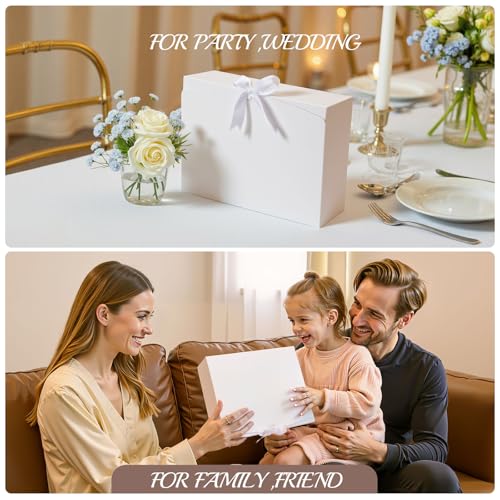 Korpai Gift Boxes 10 Pack 12x10x4 White Bridesmaid Proposal Box, Gift Boxes With Lids For Presents,Bridesmaid Boxes,For Graduation Party, Mother's Day,Weddings,Holiday