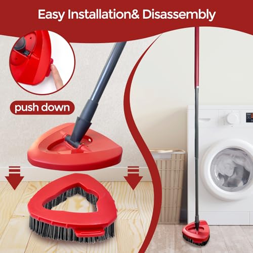4-Pack Replacement Scrub Brush Heads Compatible with EasyWring Spin Mop - size: 1-TANK Scrub Brush (2pcs) (Pack of 2)