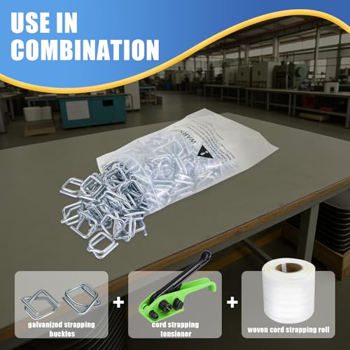 Heavy Duty Galvanized Wire Buckle for 1/2" Width Cord Strapping (Pack of 50)-Wire Buckles with Galvanized Coating - size: 1/2" Galvanized, style: 50 Pack