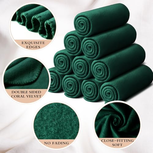 Kinlop Fleece Blanket Bulk 60 x 50 Inch Soft Lightweight Fleece Cozy Blanket Warm Throw Plush Pet Throw for Bed Couch Sofa Home Office Wedding Gifts Travel Camping(Turquoise Green,40 Packs) - color: Turquoise Green