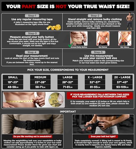 RDX Weight Lifting Belt Gym Exercise Workout, 6 inch Leather Padded Lumbar Back Support Men Women, 10 Adjustable Holes, Powerlifting Bodybuilding Deadlift, Squat Fitness Strength Training Equipment - size: S Fits 19 to 23 Inches