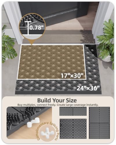Color&Geometry Super Heavyweight Welcome Mat Outdoor, 24"x36" Grey - color: Grey, size: 24" x 36"