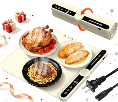 Small Warming Mat for Food 15"x16" - 9-Level Temp Control 120V - size: Beige-S 15*16in