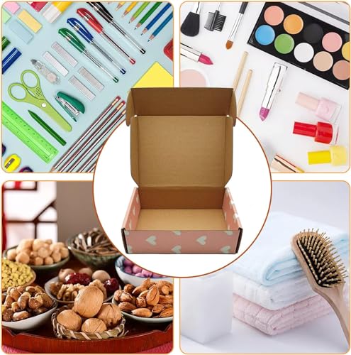 Recyclable Cardboard Small Gift Mailer Boxes for Shipping Packaging Craft Mother's Day Gifts Giving Products (Pink, 9 x 6 x 2 Inch) - color: Pink, size: 9 x 6 x 2 Inch