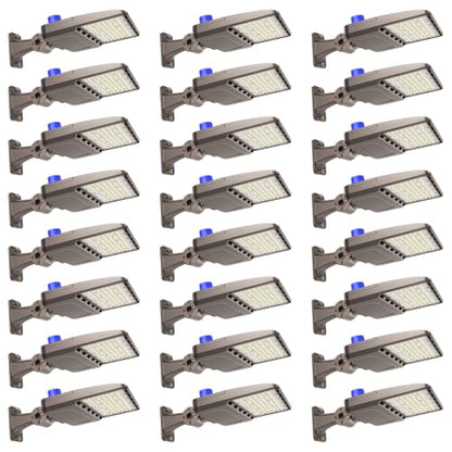 YXL LED Parking Lot Shoebox Light with Dusk to Dawn Photocell, 21000LM 5000K Daylight Arm Mount, IP65 Waterproof Area Light for Parking Lot Sports Stadium 150W 24Pack - size: 150W Arm 24Pack