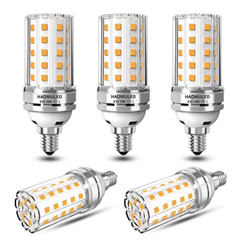 E12 LED Bulbs 10W LED Corn Light Bulb 100W Equivalent 1000 Lumen 3000K Warm White Non-dimmable LED Candelabra Bulbs Pack of 5 - color: E12 3000k Warm White