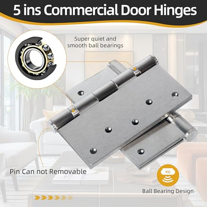 5 in Stainless Steel Hinges Ball Bearing up to 220 lbs, Thickness 3 mm