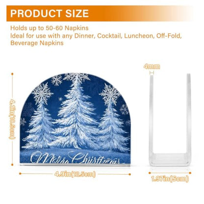 Blue Christmas Tree Napkin Holder for Table Acrylic Tissue Dispenser - color: Blue Christmas tree
