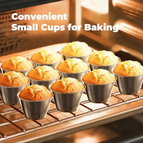 Fit Meal Prep [12 Pack 4 oz Stainless Steel Dipping Sauce Cups, Reusable Metal Ramekins, Commercial Grade Condiment Bowls, Individual Portion Cups, Small Round Au Jus Cup for Home, Restaurant - size: 4 oz