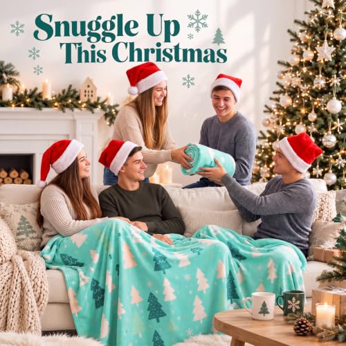 Kinlop 40 Packs Fleece Blanket Bulk 60 x 50 Inch Soft Lightweight Fleece Blanket Warm Throw Blankets Plush Pet Blankets for Bed Couch Sofa Home Office Wedding Camping Gifts (Christmas Tree) - color: Christmas Tree