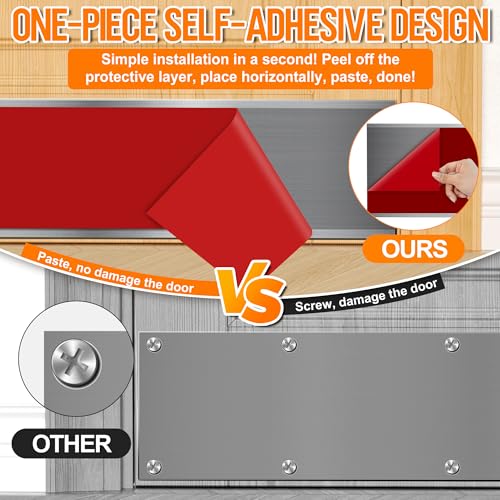 2 PCS 6" x 34" Self Adhesive Brushed Door Kick Plate for 36" Door Bottom - color: Brushed Silver, size: 6"*34"
