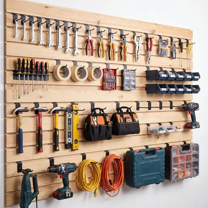 100 Slatwall Hooks Display Panel, Black, 4 and 6 and 7 and 10 Inch - color: Black, size: 4 and 6 and 7 and 10 Inch