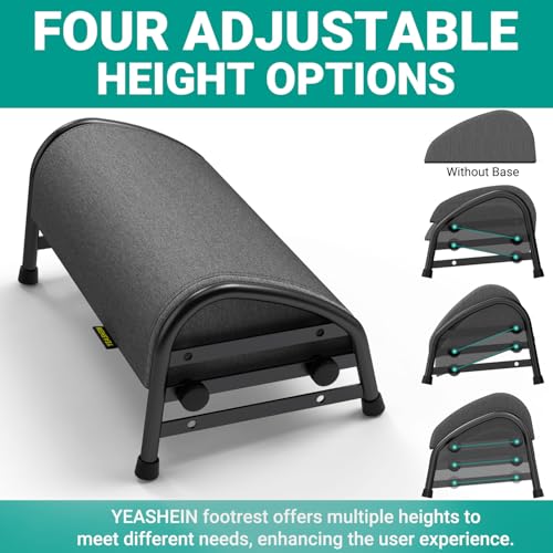 YEASHEIN Adjustable Foot Rest for Under Desk at Work, Ergonomic Foot Stools - color: Gray