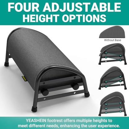 YEASHEIN Adjustable Foot Rest for Under Desk at Work, Ergonomic Foot Stools - color: Gray