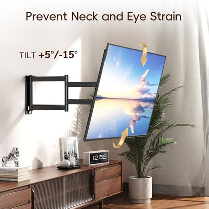 Long Arm TV Wall Mount for 26-65 Inch TVs, Full Motion Swivel Corner Wall Mount Bracket, Long Extension 36.2" Max,Swivel and Tilt, Max VESA 400x400mm, Holds 77 lbs - size: Fit 26-65 inch