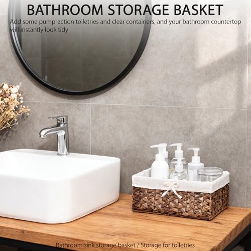 Water Hyacinth Storage Basket Small with Metal Frame & Removable Liner - size: Small