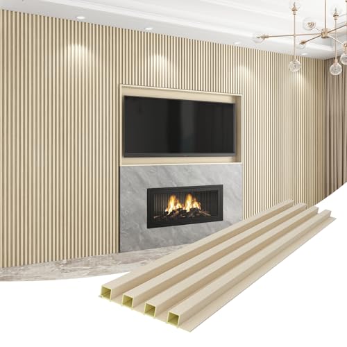 Slat Wall Panel 8-Pack, 108’’x6.1’’, Natural Wood - size: 108’’x6.1’’-Natural Wood