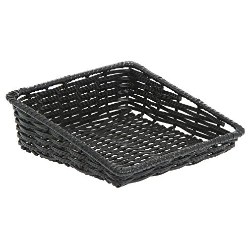 Expressly HUBERT Rectangular Black Plastic Tapered Produce Basket - color: Black, size: 11.5"Lx12"Dx1.5-4"H