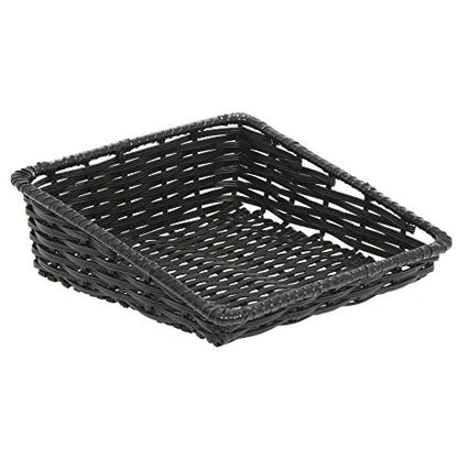 Expressly HUBERT Rectangular Black Plastic Tapered Produce Basket - color: Black, size: 11.5"Lx12"Dx1.5-4"H