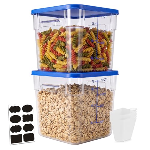 2 Pack 8QT Commercial Clear Food Storage Containers with Lid, NSF - color: Blue, size: 8Qt-2 Pack