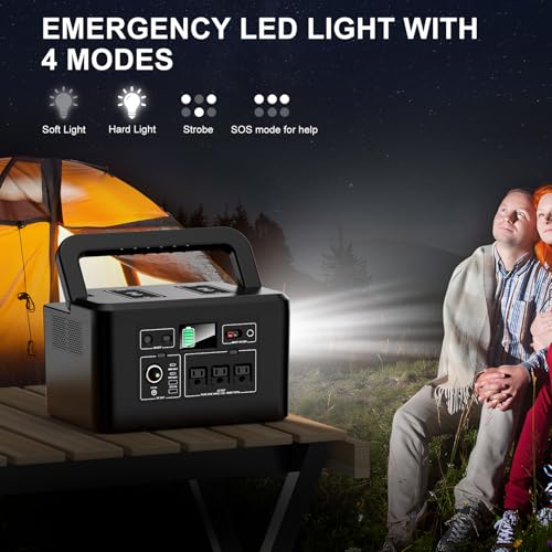 800W Portable Power Station, 740Wh Solar Generator for Camping - color: Black White