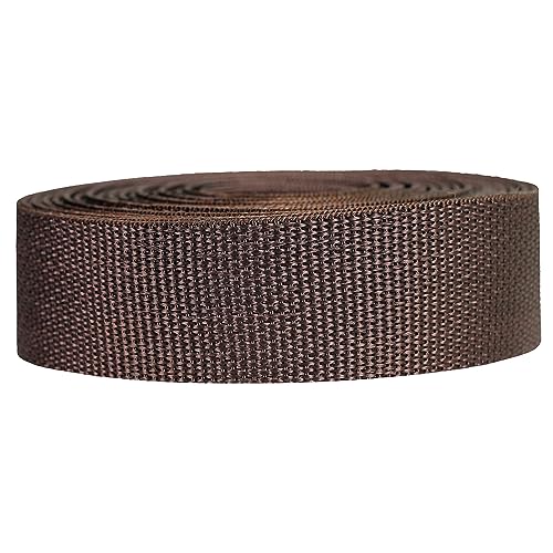 Strapworks Lightweight Polypropylene Webbing - Poly Strapping for Outdoor DIY Gear Repair, Pet Collars, Crafts – 1.5 Inch by 10, 25, or 50 Yards, Over 20 Colors - color: Brown, size: 1.5" x 25 yard