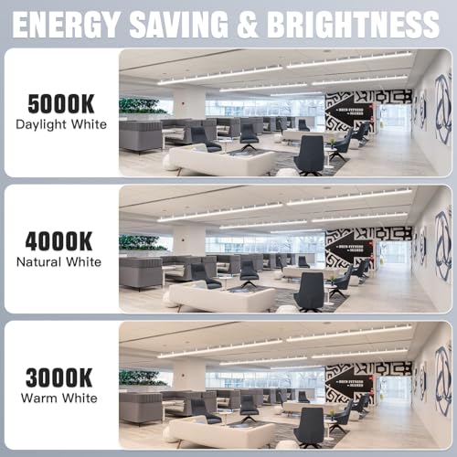 JTT 8FT LED Vapor Tight Light 120/100/80W Options, 0-10V Dimmable - 4Pack - size: 8FT (4-Pack)