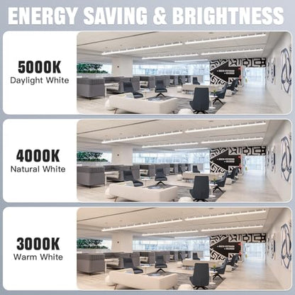 JTT 4Pack 8FT LED Vapor Tight Light 120/100/80W Options 3CCT 0-10V Dimmable - size: 8FT (4-Pack)-New
