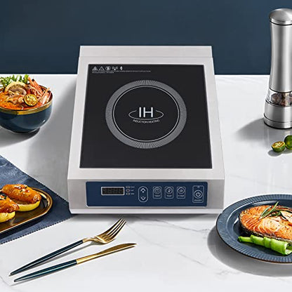 Professional Portable Induction Cooktop, Commercial Range Countertop Burner, 1800 Watts Induction Burner,Countertop Induction Cooktop Hob Push-Button Control Cooker Stove Induction Oven