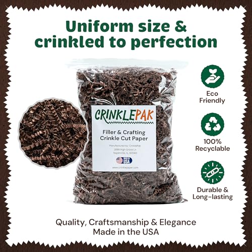 10LB Chocolate Crinkle Paper Gift Basket Filler USA Made - color: Chocolate, size: 10 LB