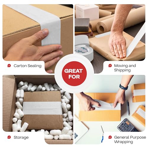 IDL Packaging 2.83" x 450' Water-Activated Kraft Gummed Tape, 30lb (6-Pack) - color: White, 30 lbs