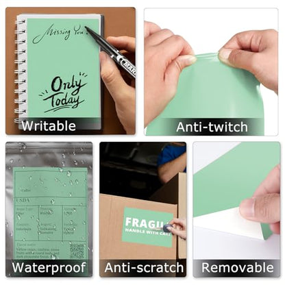 Green Thermal Labels 4 × 6 Inch Waterproof Vinyl Stickers 250 PCS - color: Green