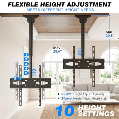 Rfiver Ceiling TV Mount for 32-70 inch TVs, Sloped Ceiling Mount TV Bracket - style: Single