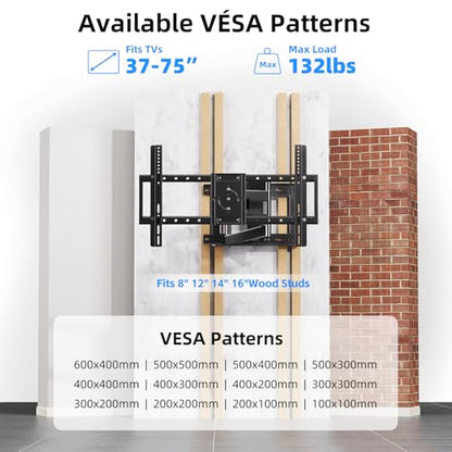 Long Arm TV Wall Mount for 37-75 Inch TVs - size: Fit 32-76 inch