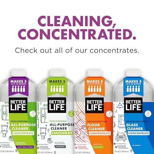 Better Life All Purpose Cleaner Concentrate- Multipurpose Home and Kitchen Cleaner for Glass, Countertops, Appliances, Upholstery & More - 32oz Unscented Concentrate - size: 32 Fl Oz (Pack of 1)