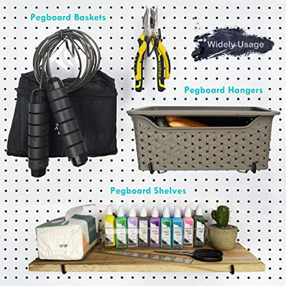 Pegboard Shelf Hooks 8 Pack Black 6" Metal Brackets, Peg Board Accessories - color: Black, size: 6 Inch