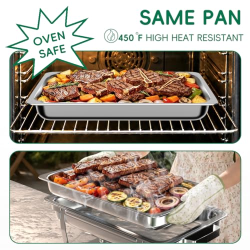 Sifer 11Qt Chafing Dishes for Buffet, No Any Screws, 4 Pack, Silver - color: Silver