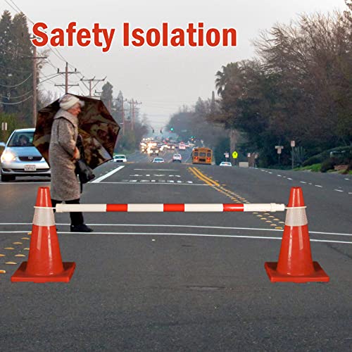 12 Pack Retractable Traffic Cone Bar from 4ft to 7.2ft, Expandable Safety Cone Bars for Parking Lots，Barricade for Road Construction - size: 12 PCS