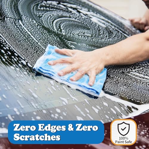 12 Pack Microfiber Cleaning Cloth, Shop Towels Bulk, Microfiber Towels for Cars, Lint Free, Scratch-Free Cleaning Cloths, Cleaning Rags for Housekeeping, 11.5 x 11.5 inch