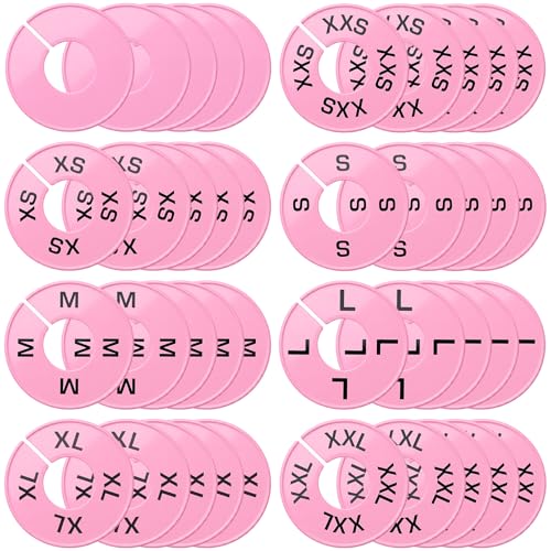 EBOOT 40 Pcs Clothing Size Dividers Closet Size Divider Hanger, Pink - color: Pink